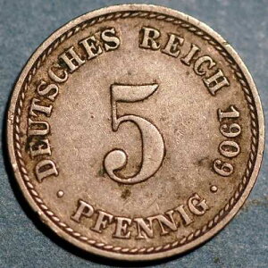 �h�C�c�鍑 5 �y�j�q 1909 F KM# 11