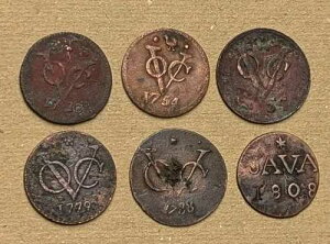 6����~�b�N�X�I�����_ VOC 1 Duit 1733 - 1788 & 1808 �i�|���I���R�C��_z611
