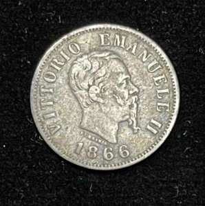 1866�N M BN �C�^���A 50 Centesimi ��� �ǍD�ȏ��