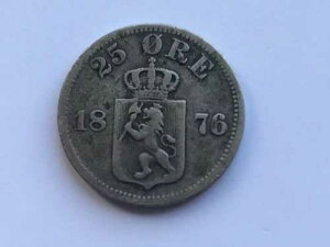 1876�N �X�E�F�[�f�� 25 �z�� - �I�X�J�[ II �� 600) 2.42 g ? 17 mm KM# 738