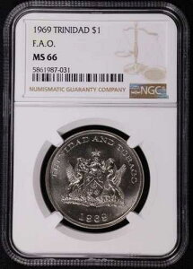 1969�N �g���j�_�[�h�E�g�o�S 1�h�� FAO �j�b�P���ݕ� KM#6 NGC MS 66