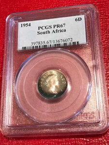 �f���A���g�i�[ PCGS PF PR67 1954�N �v���[�t ��A�t���J �V���o�[ 6D 6�y���X�R�C�� - 302�N5��
