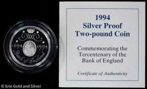 1994�N �C���O�����h��s 2�|���h 300���N�L�O �X�^�[�����O�V���o�[ �v���[�t�R�C���i���E�ۏ؏��t���j