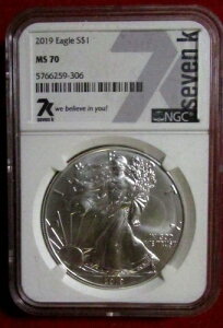 2019 1�I���X �V���o�[ �C�[�O�� NGC MS70 7K ����