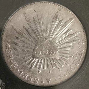 8 Reale 1862 GoYF GUANAJAUTO ���L�V�R �V���o�[ 7 Chopmarks ?? �V���R �f �}�� �R�C�� ??