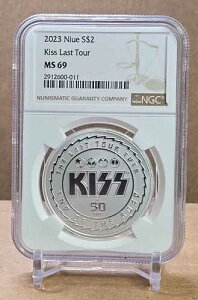 2023�N �j�E�G 1�I���X $2 - KISS - 50���N�L�O - NGC MS69 - .999 �V���o�[�R�C�� `