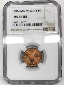 1946�N Mo MEXICO �u�����Y CENTAVO NGC MS-66 RB