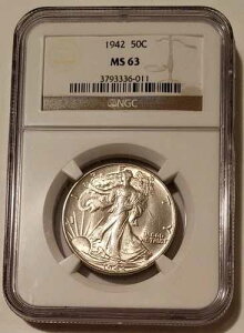 1942�N�E�H�[�L���O�E���o�e�B�E�n�[�t�_���[ MS63 NGC rv �g�[��