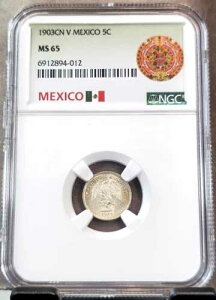 1903 Cn V ���L�V�R �V���o�[ 5 �Z���^�[�{ 5C NGC MS 65 �󏭂Ȕ�������� BU