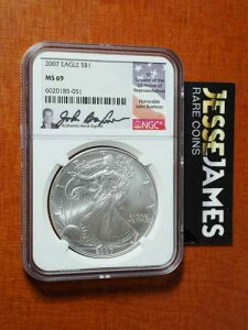 2007�N $1 �A�����J�� �V���o�[ �C�[�O�� NGC MS69 �W�����E�{�[�i�[���M�T�C����������x��