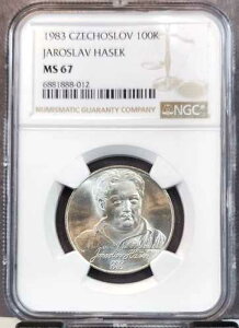 1983 �`�F�R�X���o�L�A �V���o�[ 100 �R���� �����X���t �n�Z�N NGC MS 67 �󏭃g�b�v �|�b�v