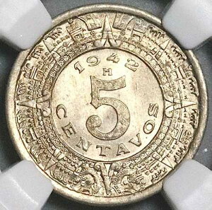 1942�N NGC MS 65 ���L�V�R 5�Z���^�{�X �A�X�e�J �T���X�g�[�� ���j�b�P���R�C�� (25112203C)