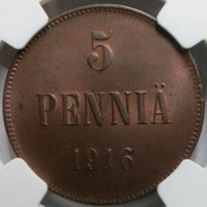 �t�B�������h ���V�A 5�y���X 1916 NGC MS 64 RB ���b�h UNC �u�����Y �o���g�C�c��j�R���C