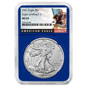 2021�N $1 1�I���X T-2 �A�����J���V���o�[�C�[�O�� NGC MS69 �u���b�N���x�� �u���[�R�A