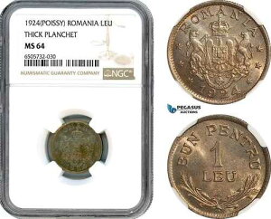 AH752�A���[�}�j�A�A�t�F���f�B�i���h�A1 ���E 1924 (�T���_�[�{���g) �|���V�[ �~���g�ANGC MS64