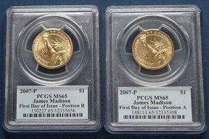 2007�N P�Z�b�g �W�F�[���Y�E�}�f�B�\���哝�� �R�C��2���Z�b�g PCGS MS65 �|�W�V����A&B