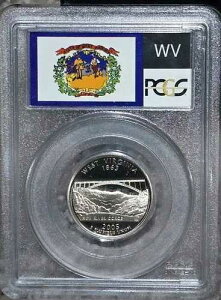 2005-S 25�Z���g ���V���g���B �N�H�[�^�[ �E�F�X�g�o�[�W�j�A�B PCGS PR69 DCAM �č��R�C��