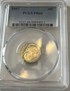 1957 �N�v���[�t PCGS PR66 ���[�Y�x���g �_�C�� �j�A �J���I �T�[�t�F�X!