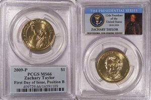 2009 P �U�J���[�E�e�C���[�哝�̃h�� $1 PCGS MS66 �|�W�V���� B FDI