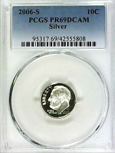 2006-S 10�Z���g ���[�Y�x���g �_�C�� PCGS PR69DCAM 90% �V���o�[ 22wrc0422