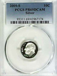 2005-S 10�Z���g ���[�Y�x���g �_�C�� PCGS PR69DCAM 90% �V���o�[ 22wrc0422
