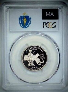2000-S 25�Z���g �}�T�`���[�Z�b�c�B �N�H�[�^�[ �R�C�� PCGS PR69 DCAM CLAD 23ctt0201