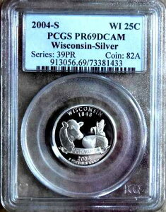 2004�N S PCGS PR69DCAM �E�B�X�R���V�� �V���o�[ �N�H�[�^�[ �R���N�^�[�Y�A�C�e�� �a�����v���[���g�ɍœK