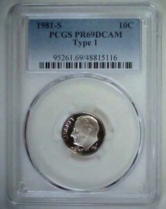 1981-S 10�Z���g ���[�Y�x���g �_�C�� �^�C�v1 PCGS PR69DCAM �N���b�h 24cuc0915