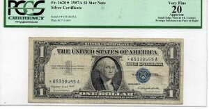 PCGS20 1957A 1�h����ݏؖ��� �X�^�[�m�[�g�i�[�ɔj�ꂠ��j