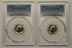 1981�N P&D ���[�Y�x���g �_�C�� PCGS MS65FB ��������