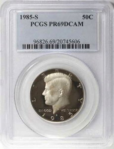 1985-S �P�l�f�B �v���[�t �n�[�t�_���[ PCGS PF69 DCAM �f�B�[�v�J���I 50�Z���g