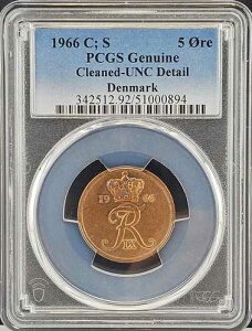 1966�N C S �f���}�[�N�����t���f���b�N9�� 5 �I�[�� | PCGS UNC �ڍ� - �N���[�j���O�ς�