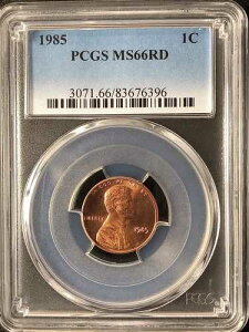 1985 1C RD �����J�[���L�O�� 1�Z���g PCGS MS66RD 83676396