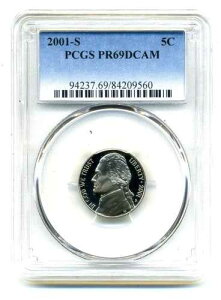 PCGS PR69DCAM 2001 S �v���[�t �W�F�t�@�[�\�� �j�b�P�� �f�B�[�v�J���I 5C US 5�Z���g�R�C��#935