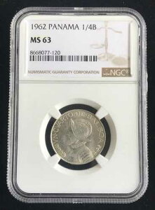 1962�N �p�i�} 1/4 �o���{�A�R�C�� ~ NGC MS 63 ~ 0.90 �V���o�[ ~ �u���E���X�P�[�����x�� ~ �V���[�v