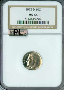 1972 D ���[�Y�x���g �_�C�� NGC MS66 MAC PL 2ND �ō����O���[�h �X�|�b�g���X�B