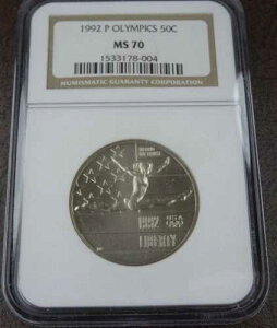 1992-P �I�����s�b�N�̑��I�� UNC �n�[�t�_���[ NGC MS 70 �L�O 50�Z���g