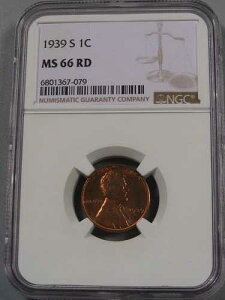 BU RED GEM 1939-S �����J�[���E�E�B�[�g�E�y�j�[ NGC MS66RD�B#12