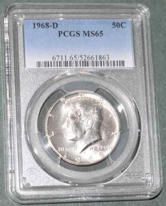 �A�����J 1968�ND �P�l�f�B JFK 1/2 �h��-PCGS MS 65-������40%�V���o�[�R�C��-