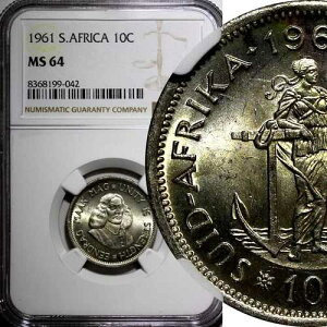 ��A�t���J ��� �����E�t�@���E���[�x�b�N 1961�N 10�Z���g NGC MS64 1�N�� KM# 60 (2)