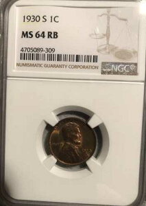 1930 MS64 RB �����J�[�� �w�b�h �E�B�[�g �y�j�[-