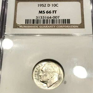1952�N D ���[�Y�x���g �_�C�� NGC MS 66 �t�B�[�g (FB �t���g�[�`�o���h) �u���C�g X12