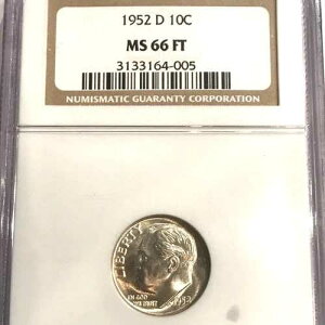 1952�N D ���[�Y�x���g �_�C�� NGC MS 66 �t�B�[�g (FB �t���g�[�`�o���h) �u���C�g X10
