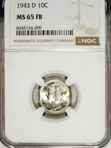 1943 D NGC MS 65 FB �}�[�L�����[�V���o�[�_�C�� ���� �Z�b�g�ɍœK ���� 009