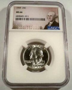 1959 NGC MS66 ���V���g�� �N�H�[�^�[ ���ɔ����f���炵�������� MS 66 25�Z���g