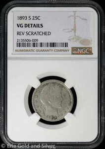 1893-S 25�Z���g �o�[�o�[ �N�H�[�^�[ NGC VG �ڍ�
