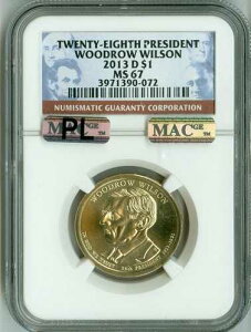 2013 D NGC MS67 MAC-PL & PQ $1 �v���W�f���g�E�E�B���\���E�_���[�A2�Ԗڂɍ����ȃ��M�����[�E�v���[�t