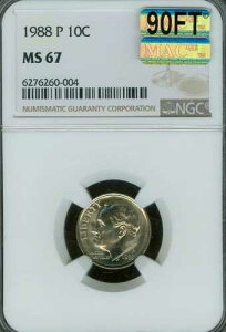 1988�N P ���[�Y�x���g �_�C�� NGC MS67 MAC 90�t�B�[�g 2ND FINEST REGISTRY *