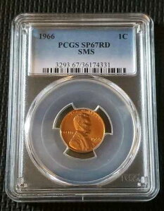 1966-P PCGS SP67RD SMS �����J�[�� �Z���g �v���[�t 1C