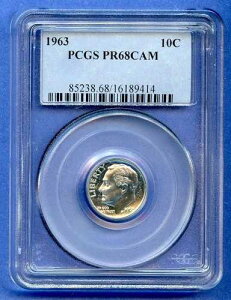1963 P PCGS PR68CAM ���[�Y�x���g �_�C�� 10�Z���g �č������� �V���o�[ 1963-P PF-68 �J���I OBH